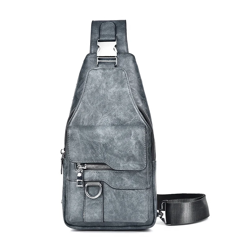 🎒 50% OFF NOW! 🧳Men's Retro Waterproof Faux Leather Sling Chest Bag – Water-Resistant, Intelligent Storage & Ergonomic Comfort