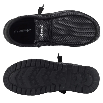 Steel Toe Loafers Men Lightweight Comfortable Slip On Walking Casual Flats Sneakers Work Safety Shoes Runner Closed Footwear Trainer Boy Training Running Athletic Breathable Moccasins Fathersdaygift