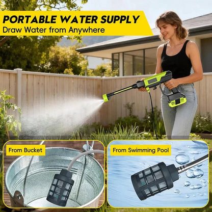 Cordless Pressure Washer and Single Port Charger Base, Bottle Portable Washer for Car,Home Cleaning & Garden Watering