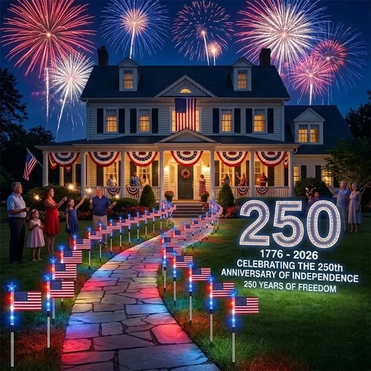 🔥Last Day 49% OFF - MADE IN USA-8-Piece Flag Light Set🔥 – 4th of July Decorations✨