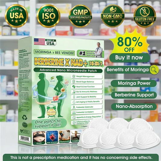 🧑‍⚕️🩺 Moringa · Berberine × NAD+ 𝟏𝟎-𝐢𝐧-𝟏 𝐀𝐝𝐯𝐚𝐧𝐜𝐞𝐝 𝐍𝐚𝐧𝐨 𝐌𝐢𝐜𝐫𝐨𝐧𝐞𝐞𝐝𝐥𝐞 𝐏𝐚𝐭𝐜𝐡 — 𝐎𝐧𝐜𝐞 𝐃𝐚𝐢𝐥𝐲, 𝐕𝐢𝐬𝐢𝐛𝐥𝐞 𝐑𝐞𝐬𝐮𝐥𝐭𝐬 𝐢𝐧 𝟕 𝐃𝐚𝐲𝐬✨