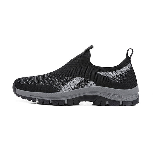 Men's Mesh Hiking Shoes - Slip-On, Lightweight, Wide Toe Box with Arch Support