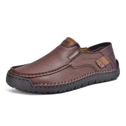 (🎁Free Socks Giveaway🧦) Men's Genuine Leather Casual Boots - Slip-On, Waterproof, Wide Toe Box with Arch Support
