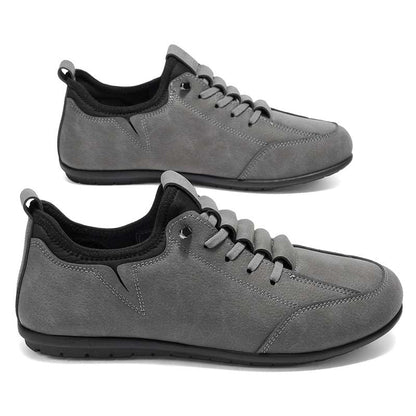 (🎁Free Socks Giveaway🧦)Men’s Secure-Fit Suede Walking Shoes for Tired, Wide Feet | Breathable Lace-Up Comfort with Arch Support for Daily Walks & Travel