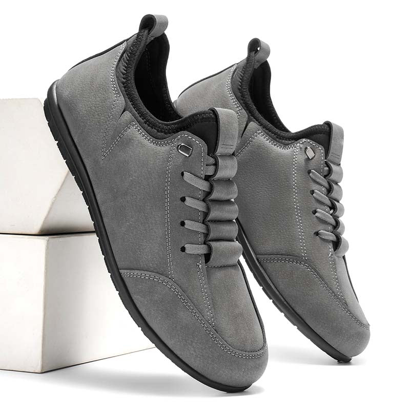 (🎁Free Socks Giveaway🧦)Men’s Secure-Fit Suede Walking Shoes for Tired, Wide Feet | Breathable Lace-Up Comfort with Arch Support for Daily Walks & Travel