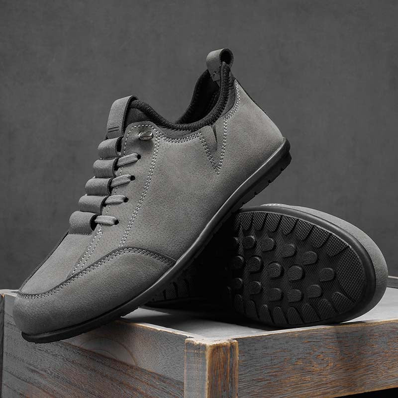 (🎁Free Socks Giveaway🧦)Men’s Secure-Fit Suede Walking Shoes for Tired, Wide Feet | Breathable Lace-Up Comfort with Arch Support for Daily Walks & Travel