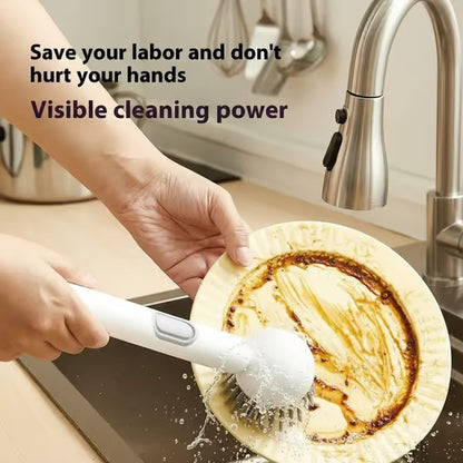 🔥Last Day 50% OFF🧼Liquid Dispensing Pan Brush | Rotatable 6 Angles・Press Soap Design・Labor-Saving Clean