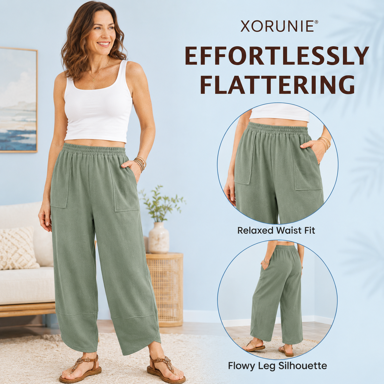 XORUNIE - Women’s Comfy Wide Leg Lounge Pants