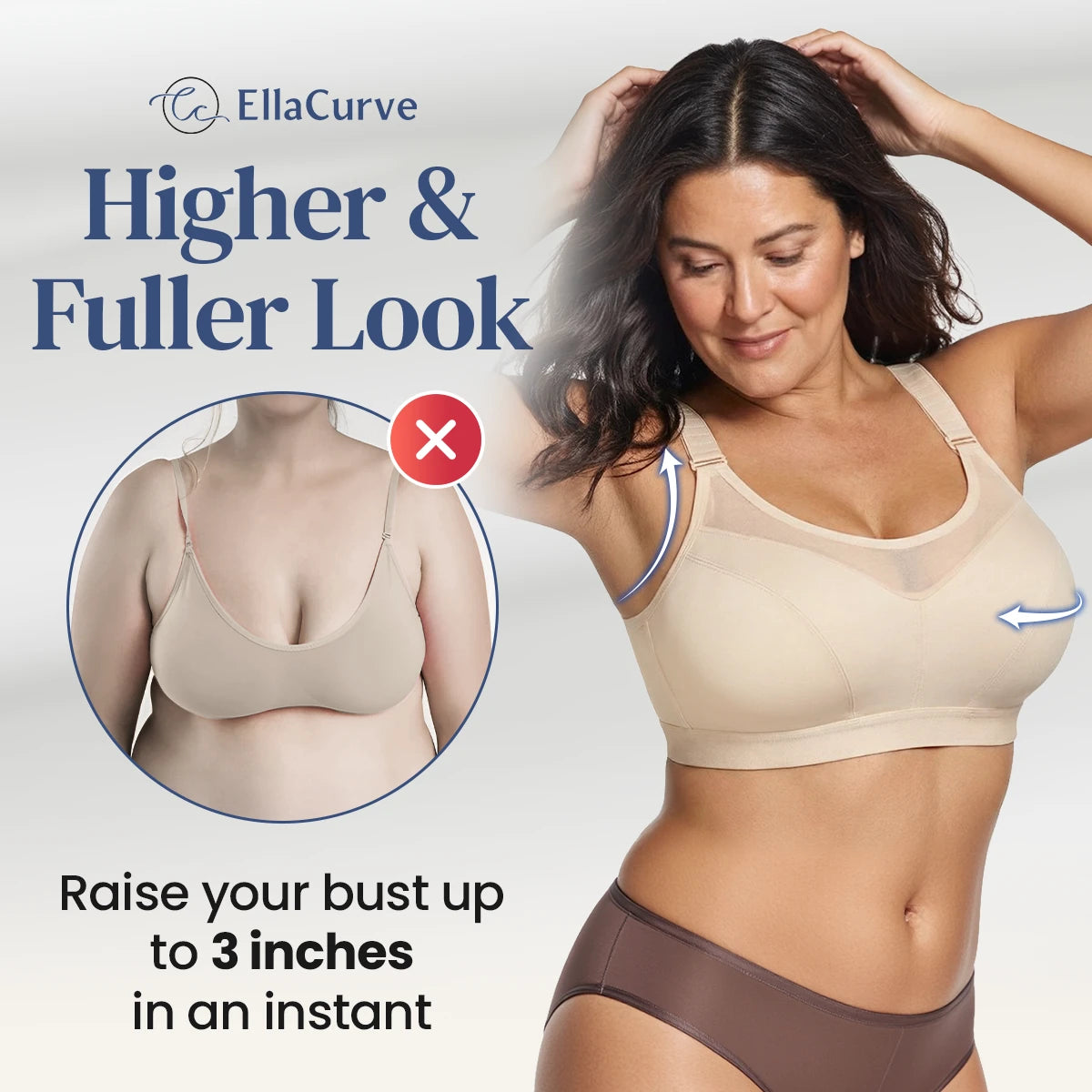 EllaCurve - Breathable Custom-Lift Bounce Control Bra
