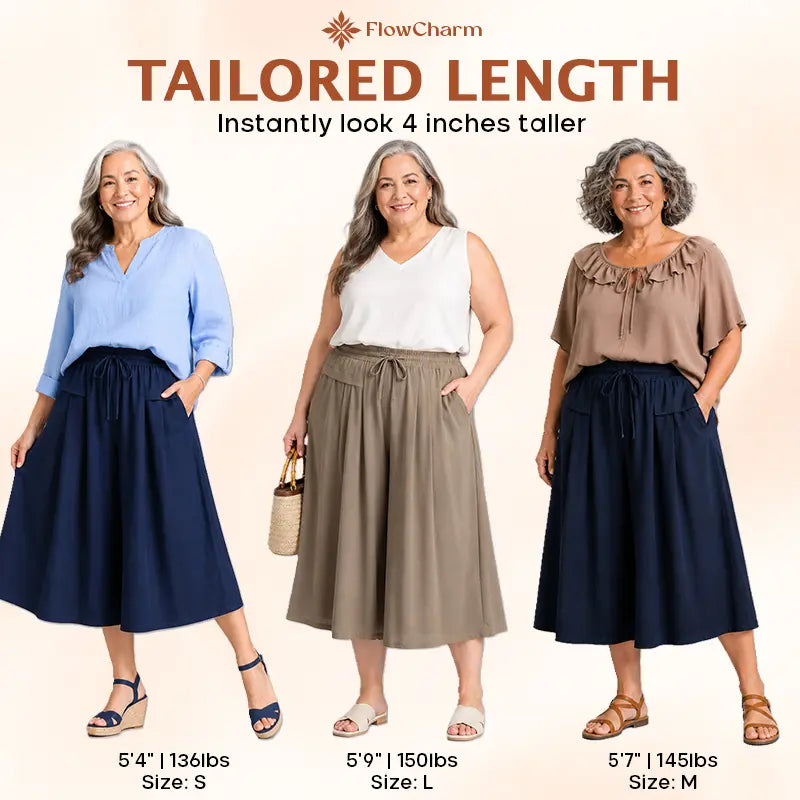 FlowCharm - Pull-On Capri Culottes for Women