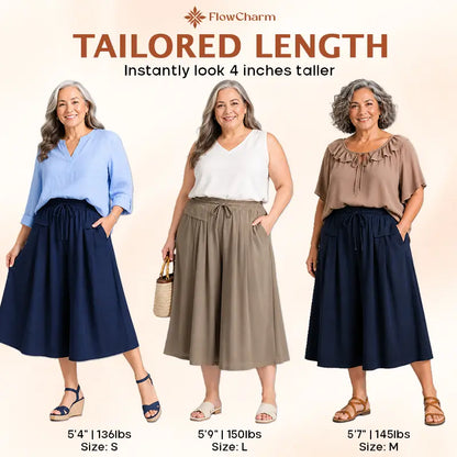 FlowCharm - Pull-On Capri Culottes for Women