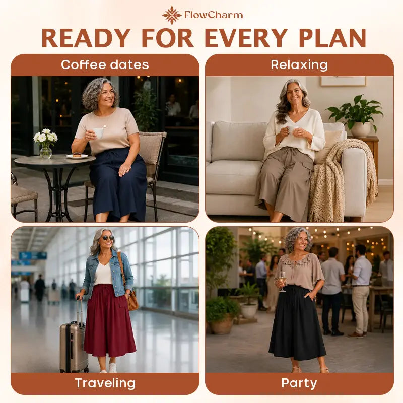 FlowCharm - Pull-On Capri Culottes for Women