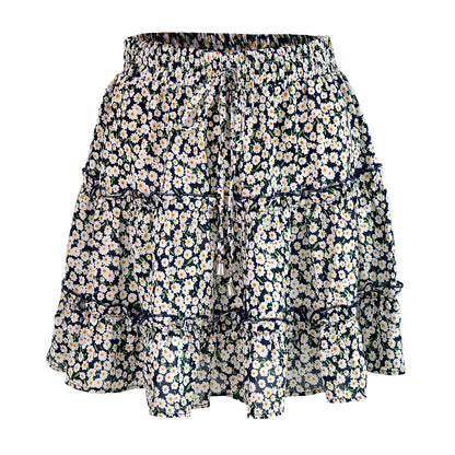 Breezy Floral Ruffle Skort-in Shorts Floral Ruffle Tiered Skirts with Pockets