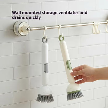 🔥Last Day 50% OFF🧼Liquid Dispensing Pan Brush | Rotatable 6 Angles・Press Soap Design・Labor-Saving Clean