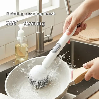 🔥Last Day 50% OFF🧼Liquid Dispensing Pan Brush | Rotatable 6 Angles・Press Soap Design・Labor-Saving Clean