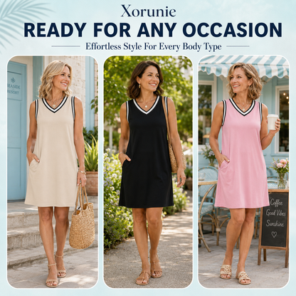 EasyBreeze - Contrast Trim Summer Dress