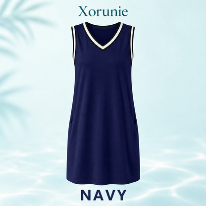 EasyBreeze - Contrast Trim Summer Dress