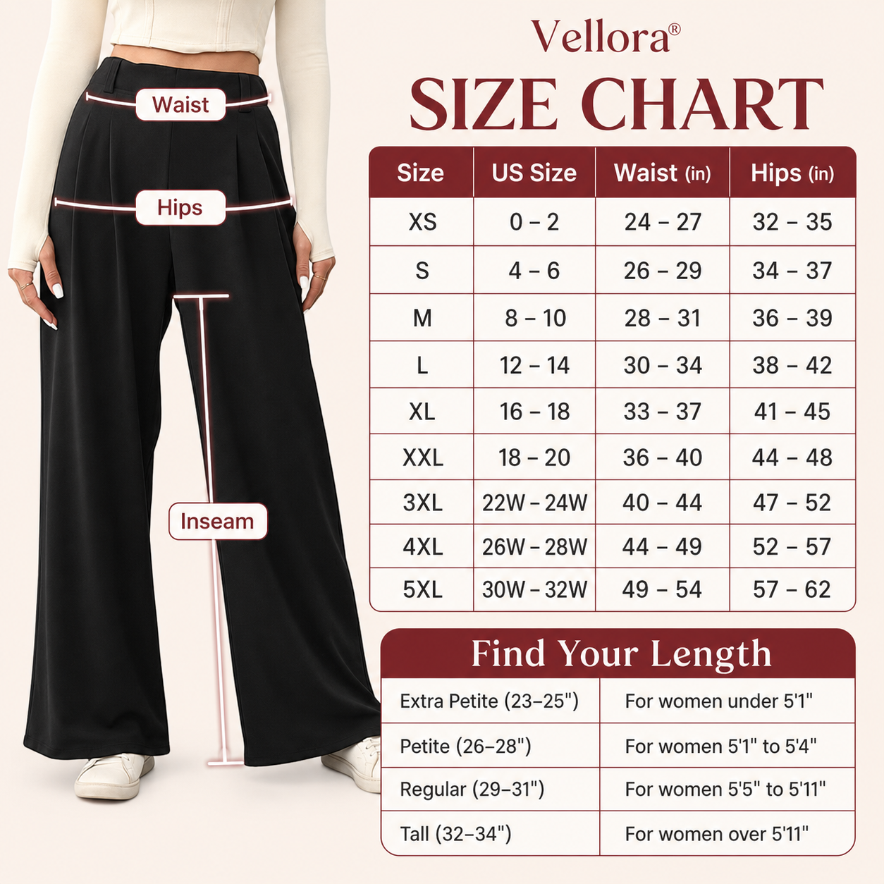Vellora -  High Waisted Side Pocket Wide Leg Waffle Work Pants