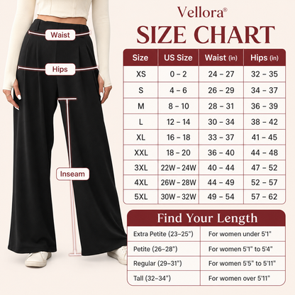 Vellora -  High Waisted Side Pocket Wide Leg Waffle Work Pants
