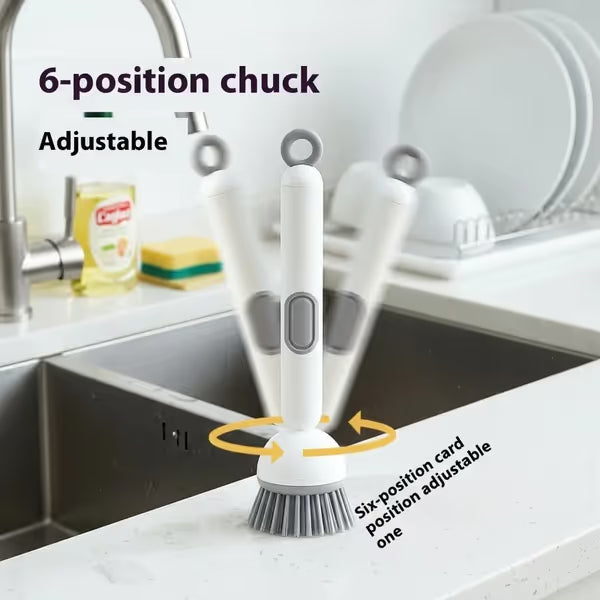 🔥Last Day 50% OFF🧼Liquid Dispensing Pan Brush | Rotatable 6 Angles・Press Soap Design・Labor-Saving Clean