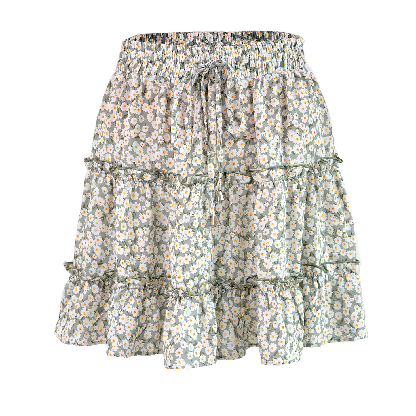 Breezy Floral Ruffle Skort-in Shorts Floral Ruffle Tiered Skirts with Pockets
