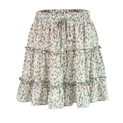 Breezy Floral Ruffle Skort-in Shorts Floral Ruffle Tiered Skirts with Pockets