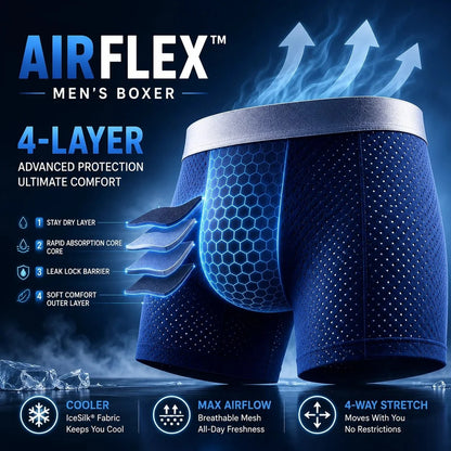 【Buy 3 Get 2 Free】-2026 HOT SALE🔥 Premium Leakproof lceSilk Mesh Men's Boxer