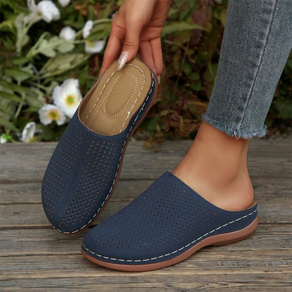 👡 Women's Perforated Platform Mules – Slip-On, Comfortable, Chic 🌿