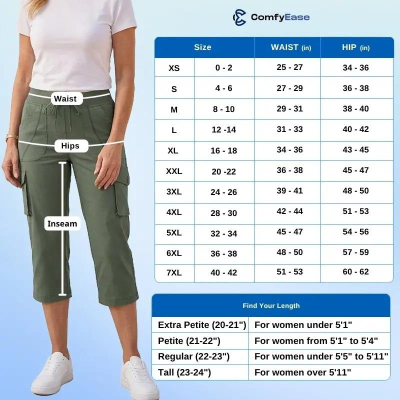 LAST DAY 70% OFF - Women Lightweight Cargo Capri Hiking Cropped Pants