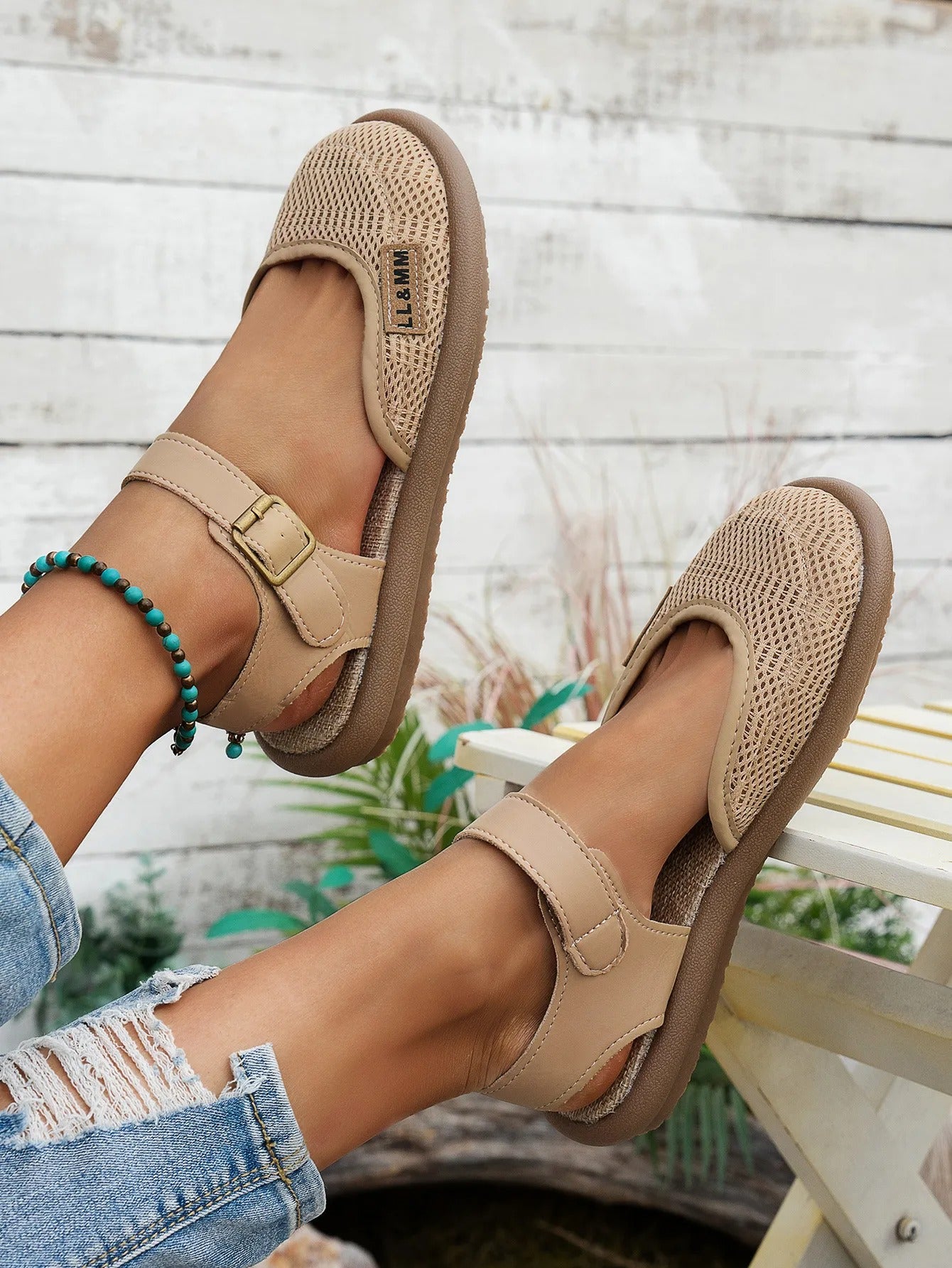 ⏰Limited Time 50% OFF🔥 Women's Breathable Mesh Sandals with Adjustable Ankle Strap, Walking Casual Flat Shoes