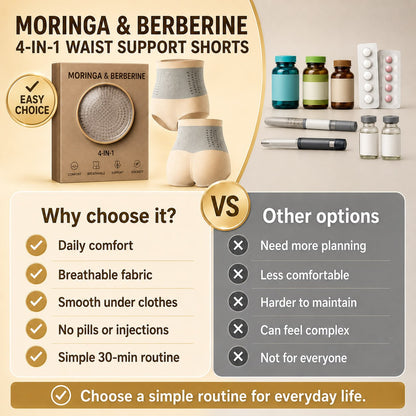 🛡️2026 Moringa & Berberine 4-in-1 Micro-Particle Shaping & Fat Burning Shorts
