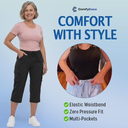 LAST DAY 70% OFF - Women Lightweight Cargo Capri Hiking Cropped Pants