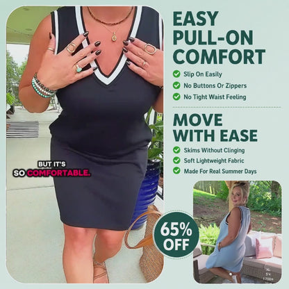 EasyBreeze - Contrast Trim Summer Dress