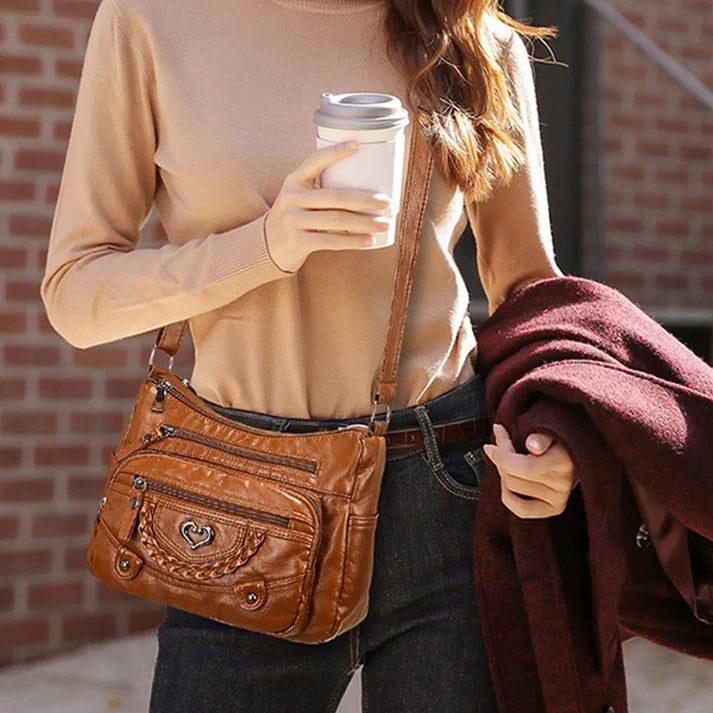 📢📢50% OFF !! ⏰Women's Soft PU Leather Multi-Pocket Crossbody Bag