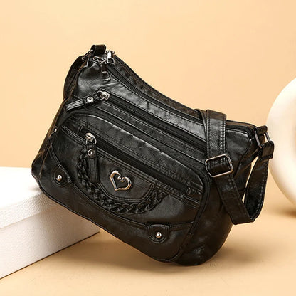 📢📢50% OFF !! ⏰Women's Soft PU Leather Multi-Pocket Crossbody Bag
