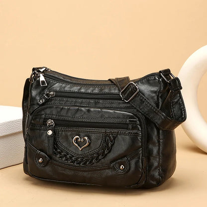 📢📢50% OFF !! ⏰Women's Soft PU Leather Multi-Pocket Crossbody Bag