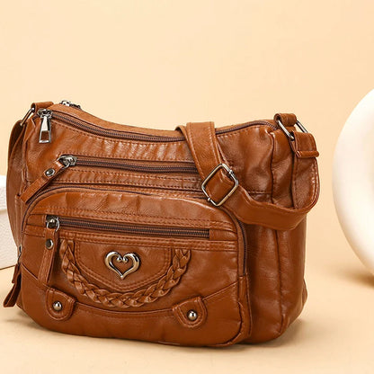 📢📢50% OFF !! ⏰Women's Soft PU Leather Multi-Pocket Crossbody Bag