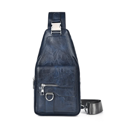 🎒 50% OFF NOW! 🧳Men's Retro Waterproof Faux Leather Sling Chest Bag – Water-Resistant, Intelligent Storage & Ergonomic Comfort